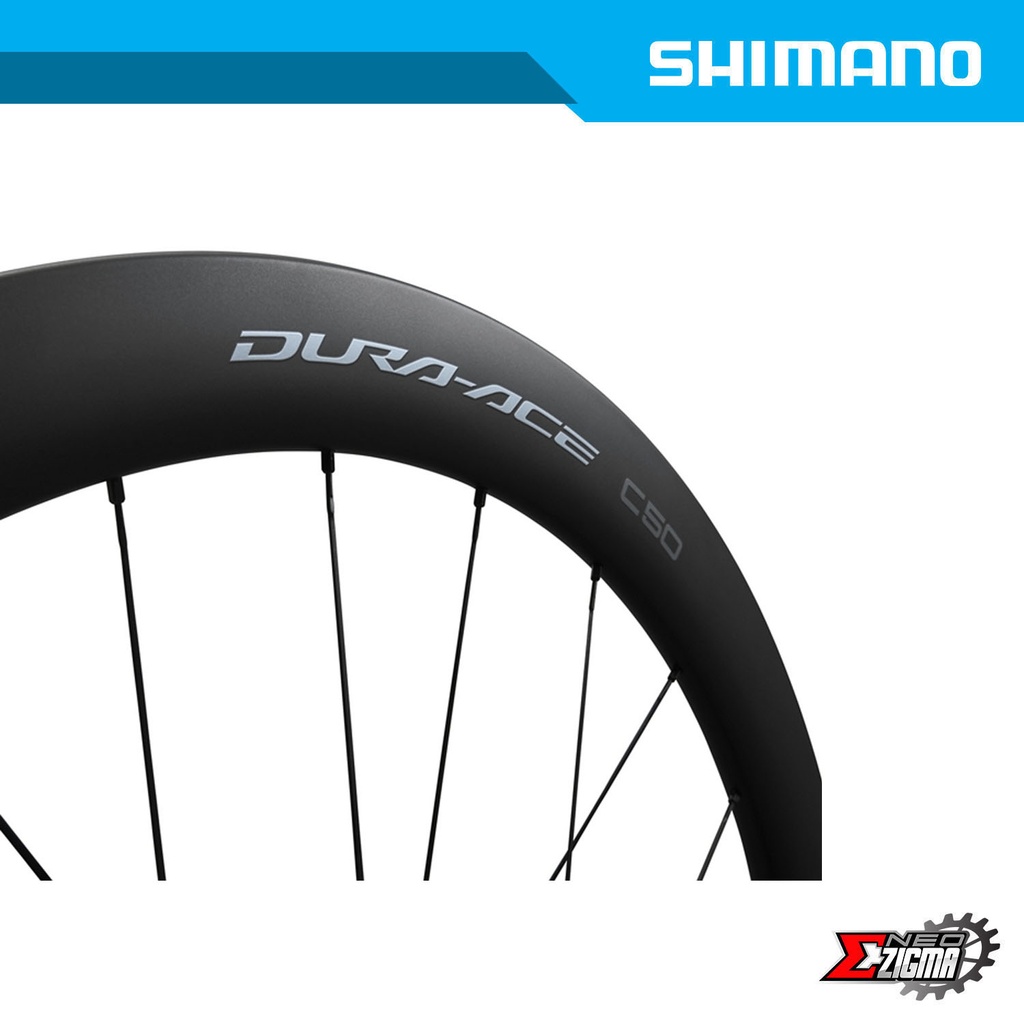 Wheel Set Road SHIMANO Dura-Ace WH-R9270-C50-TL 12mm E-thru Tubeless Disc Brake Clincher Full Carbon For 12-Spd 100/142mm Ind. Pack EWHR9270C50LFEREDB