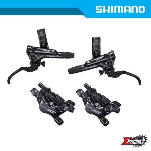 [DBSH089F/R] Disc Brake Assembly MTB SHIMANO XT BR-M8120/BL-M8100 4-Piston J-Kit Hydraulic Metal Pad w/ Fin F/R