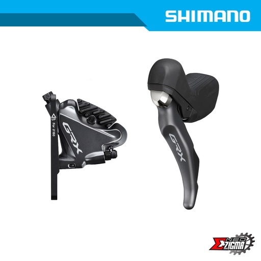 [DBSH069STFI] Disc Brake Assembly Gravel SHIMANO GRX BR/ST-RX810 11-Spd For 160mm Rotor J-kit w/ Fin, Hose & OT Front Ind. Pack IRX8102DLF6SC100A